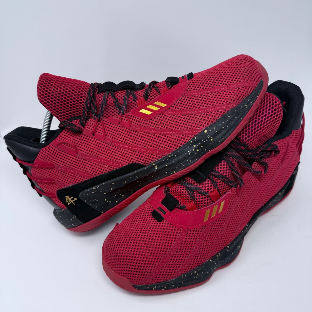 Adidas Dame 7 EXTPLY Shoes Basketball Red Gold Men Sz‎ 12 Chinese NewYear